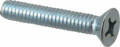 Value Collection - 1/4-20 UNC, 1-1/2" OAL Phillips Drive Machine Screw - Flat Head, Grade 2 Steel, Zinc-Plated Finish, Without Washer - Apex Tool & Supply