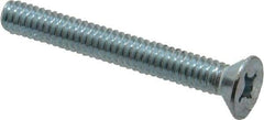 Value Collection - 1/4-20 UNC, 2" OAL Phillips Drive Machine Screw - Flat Head, Grade 2 Steel, Zinc-Plated Finish, Without Washer - Apex Tool & Supply