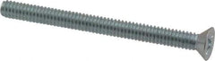 Value Collection - 1/4-20 UNC, 3" OAL Phillips Drive Machine Screw - Flat Head, Grade 2 Steel, Zinc-Plated Finish, Without Washer - Apex Tool & Supply