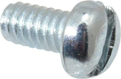 Value Collection - #5-40 UNC, 1/4" Length Under Head Slotted Drive Machine Screw - Round Head, Grade J82 Steel, Zinc-Plated Finish, Without Washer - Apex Tool & Supply