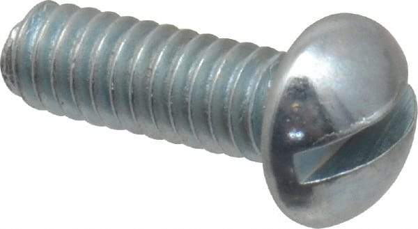Value Collection - #5-40 UNC, 3/8" Length Under Head Slotted Drive Machine Screw - Round Head, Grade J82 Steel, Zinc-Plated Finish, Without Washer - Apex Tool & Supply