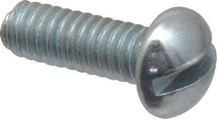 Value Collection - #5-40 UNC, 3/8" Length Under Head Slotted Drive Machine Screw - Round Head, Grade J82 Steel, Zinc-Plated Finish, Without Washer - Apex Tool & Supply