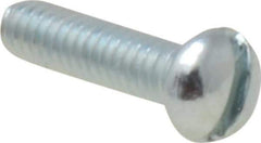 Value Collection - #5-40 UNC, 1/2" Length Under Head Slotted Drive Machine Screw - Round Head, Grade J82 Steel, Zinc-Plated Finish, Without Washer - Apex Tool & Supply