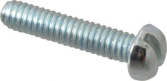 Value Collection - #5-40 UNC, 5/8" Length Under Head Slotted Drive Machine Screw - Round Head, Grade J82 Steel, Zinc-Plated Finish, Without Washer - Apex Tool & Supply