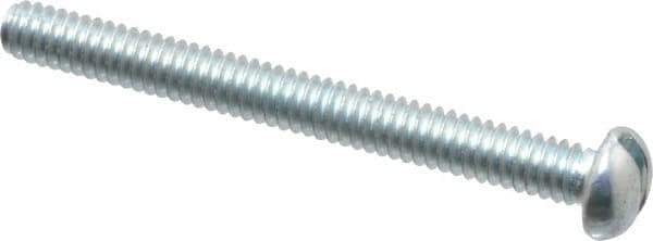 Value Collection - #5-40 UNC, 1-1/4" Length Under Head Slotted Drive Machine Screw - Round Head, Grade 2 Alloy Steel, Zinc-Plated Finish, Without Washer - Apex Tool & Supply