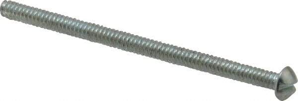 Value Collection - #6-32 UNC, 2-1/4" Length Under Head Slotted Drive Machine Screw - Round Head, Grade 2 Alloy Steel, Zinc-Plated Finish, Without Washer - Apex Tool & Supply
