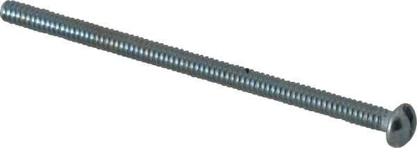 Value Collection - #6-32 UNC, 2-1/2" Length Under Head Slotted Drive Machine Screw - Round Head, Grade 2 Alloy Steel, Zinc-Plated Finish, Without Washer - Apex Tool & Supply