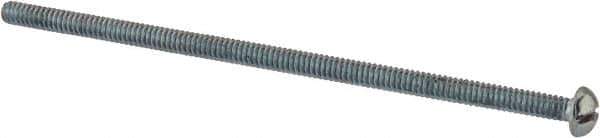 Value Collection - #6-32 UNC, 3-1/2" Length Under Head Slotted Drive Machine Screw - Round Head, Grade 2 Alloy Steel, Zinc-Plated Finish, Without Washer - Apex Tool & Supply
