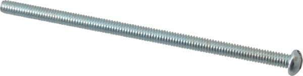 Value Collection - #8-32 UNC, 3-1/2" Length Under Head Slotted Drive Machine Screw - Round Head, Grade 2 Alloy Steel, Zinc-Plated Finish, Without Washer - Apex Tool & Supply