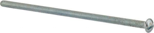 Value Collection - #8-32 UNC, 4" Length Under Head Slotted Drive Machine Screw - Round Head, Grade 2 Alloy Steel, Zinc-Plated Finish, Without Washer - Apex Tool & Supply
