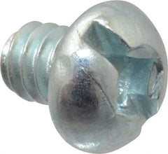 Value Collection - #10-24 UNC, 1/4" Length Under Head Slotted Drive Machine Screw - Round Head, Grade 2 Alloy Steel, Zinc-Plated Finish, Without Washer - Apex Tool & Supply
