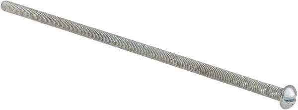 Value Collection - #10-32 UNF, 6" Length Under Head Slotted Drive Machine Screw - Round Head, Grade J82 Steel, Zinc-Plated Finish, Without Washer - Apex Tool & Supply