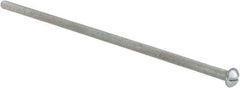 Value Collection - #10-32 UNF, 6" Length Under Head Slotted Drive Machine Screw - Round Head, Grade J82 Steel, Zinc-Plated Finish, Without Washer - Apex Tool & Supply
