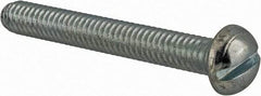 Value Collection - #12-24 UNC, 1-3/4" Length Under Head Slotted Drive Machine Screw - Round Head, Grade J82 Steel, Zinc-Plated Finish, Without Washer - Apex Tool & Supply