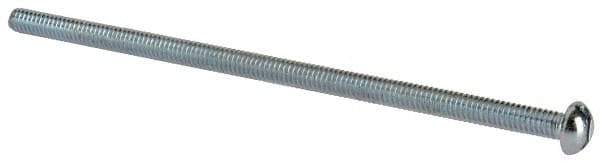Value Collection - 1/4-20 UNC, 6" Length Under Head Slotted Drive Machine Screw - Round Head, Grade 2 Alloy Steel, Zinc-Plated Finish, Without Washer - Apex Tool & Supply