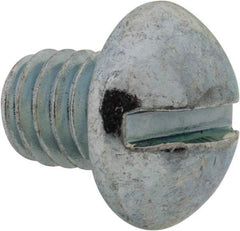 Value Collection - 5/16-18 UNC, 3/8" Length Under Head Slotted Drive Machine Screw - Round Head, Grade J82 Steel, Zinc-Plated Finish, Without Washer - Apex Tool & Supply