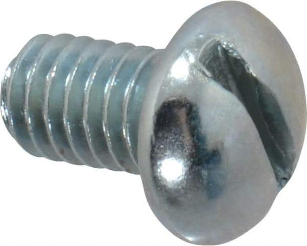 Value Collection - 5/16-18 UNC, 1/2" Length Under Head Slotted Drive Machine Screw - Round Head, Grade 2 Alloy Steel, Zinc-Plated Finish, Without Washer - Apex Tool & Supply
