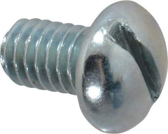 Value Collection - 5/16-18 UNC, 1/2" Length Under Head Slotted Drive Machine Screw - Round Head, Grade 2 Alloy Steel, Zinc-Plated Finish, Without Washer - Apex Tool & Supply