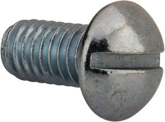 Value Collection - 5/16-18 UNC, 5/8" Length Under Head Slotted Drive Machine Screw - Round Head, Grade 2 Alloy Steel, Zinc-Plated Finish, Without Washer - Apex Tool & Supply