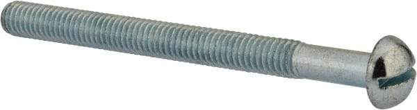 Value Collection - 5/16-18 UNC, 3-3/4" Length Under Head Slotted Drive Machine Screw - Round Head, Grade J82 Steel, Zinc-Plated Finish, Without Washer - Apex Tool & Supply
