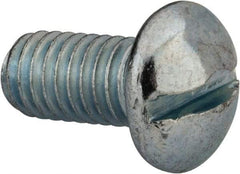 Value Collection - 3/8-16 UNC, 3/4" Length Under Head Slotted Drive Machine Screw - Round Head, Grade 2 Alloy Steel, Zinc-Plated Finish, Without Washer - Apex Tool & Supply