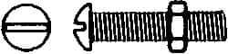 Value Collection - #10-24 UNC, 1/2" Length Under Head Slotted Drive Machine Screw - Round Head, Grade 2 Steel, Zinc-Plated Finish, Without Washer - Apex Tool & Supply