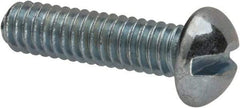 Value Collection - #8-32 UNC, 5/8" Length Under Head Slotted Drive Machine Screw - Round Head, Grade J82 Steel, Zinc-Plated Finish, Without Washer - Apex Tool & Supply