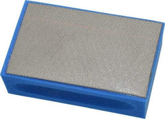 AMPLEX - Ultra Fine Grade, 1800 Grit, Diamond Hand Pad - Blue, 2-1/8" Wide x 3-1/2" Long x 1-1/2" Thick, Coated - Apex Tool & Supply
