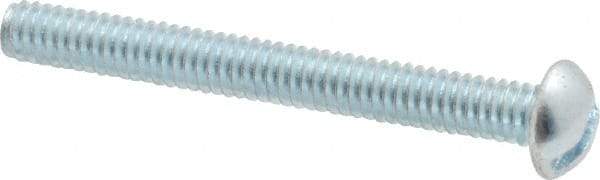 Value Collection - #8-32 UNC, 1-1/2" Length Under Head Slotted Drive Machine Screw - Round Head, Grade 2 Steel, Zinc-Plated Finish, Without Washer - Apex Tool & Supply