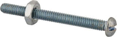 Value Collection - #8-32 UNC, 1-3/4" Length Under Head Slotted Drive Machine Screw - Round Head, Grade J82 Steel, Zinc-Plated Finish, Without Washer - Apex Tool & Supply