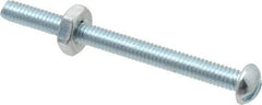 Value Collection - #8-32 UNC, 2" Length Under Head Slotted Drive Machine Screw - Round Head, Grade 2 Steel, Zinc-Plated Finish, Without Washer - Apex Tool & Supply