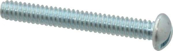 Value Collection - #10-24 UNC, 1-1/2" Length Under Head Slotted Drive Machine Screw - Round Head, Grade 2 Steel, Zinc-Plated Finish, Without Washer - Apex Tool & Supply
