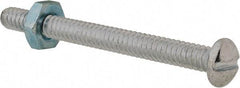 Value Collection - #10-24 UNC, 2" Length Under Head Slotted Drive Machine Screw - Round Head, Grade 2 Steel, Zinc-Plated Finish, Without Washer - Apex Tool & Supply