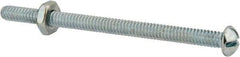 Value Collection - #10-24 UNC, 3" Length Under Head Slotted Drive Machine Screw - Round Head, Grade 2 Steel, Zinc-Plated Finish, Without Washer - Apex Tool & Supply