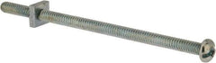 Value Collection - #10-24 UNC, 4" Length Under Head Slotted Drive Machine Screw - Round Head, Grade 2 Steel, Zinc-Plated Finish, Without Washer - Apex Tool & Supply