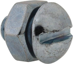 Value Collection - 1/4-20 UNC, 3/8" Length Under Head Slotted Drive Machine Screw - Round Head, Grade 2 Steel, Zinc-Plated Finish, Without Washer - Apex Tool & Supply