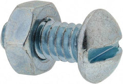 Value Collection - 1/4-20 UNC, 5/8" Length Under Head Slotted Drive Machine Screw - Round Head, Grade 2 Steel, Zinc-Plated Finish, Without Washer - Apex Tool & Supply