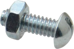 Value Collection - 1/4-20 UNC, 3/4" Length Under Head Slotted Drive Machine Screw - Round Head, Grade 2 Steel, Zinc-Plated Finish, Without Washer - Apex Tool & Supply