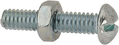 Value Collection - 1/4-20 UNC, 1-1/4" Length Under Head Slotted Drive Machine Screw - Round Head, Grade 2 Steel, Zinc-Plated Finish, Without Washer - Apex Tool & Supply