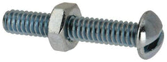 Value Collection - 1/4-20 UNC, 1-1/2" Length Under Head Slotted Drive Machine Screw - Round Head, Grade J82 Steel, Zinc-Plated Finish, Without Washer - Apex Tool & Supply
