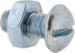 Value Collection - 5/16-18 UNC, 3/4" Length Under Head Slotted Drive Machine Screw - Round Head, Grade 2 Steel, Zinc-Plated Finish, Without Washer - Apex Tool & Supply