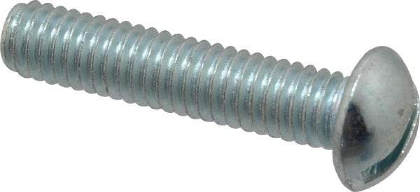 Value Collection - 5/16-18 UNC, 1-1/2" Length Under Head Slotted Drive Machine Screw - Round Head, Grade 2 Steel, Zinc-Plated Finish, Without Washer - Apex Tool & Supply