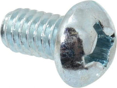 Value Collection - #12-24 UNC, 3/8" Length Under Head Phillips Drive Machine Screw - Round Head, Grade J82 Steel, Zinc-Plated Finish, Without Washer - Apex Tool & Supply