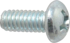 Value Collection - #12-24 UNC, 1/2" Length Under Head Phillips Drive Machine Screw - Round Head, Grade J82 Steel, Zinc-Plated Finish, Without Washer - Apex Tool & Supply
