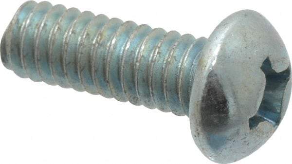 Value Collection - #12-24 UNC, 5/8" Length Under Head Phillips Drive Machine Screw - Round Head, Grade J82 Steel, Zinc-Plated Finish, Without Washer - Apex Tool & Supply