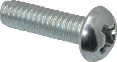 Value Collection - #12-24 UNC, 3/4" Length Under Head Phillips Drive Machine Screw - Round Head, Grade J82 Steel, Zinc-Plated Finish, Without Washer - Apex Tool & Supply