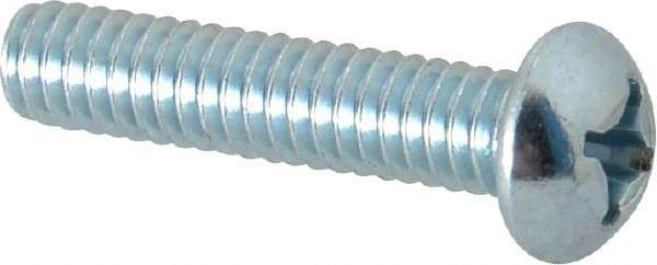 Value Collection - #12-24 UNC, 1" Length Under Head Phillips Drive Machine Screw - Round Head, Grade J82 Steel, Zinc-Plated Finish, Without Washer - Apex Tool & Supply