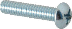 Value Collection - #12-24 UNC, 1" Length Under Head Phillips Drive Machine Screw - Round Head, Grade J82 Steel, Zinc-Plated Finish, Without Washer - Apex Tool & Supply