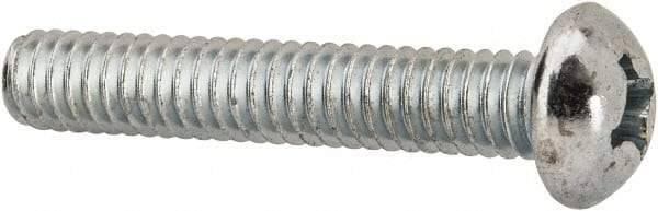 Value Collection - #12-24 UNC, 1-1/4" Length Under Head Phillips Drive Machine Screw - Round Head, Grade J82 Steel, Zinc-Plated Finish, Without Washer - Apex Tool & Supply