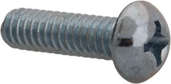 Value Collection - 1/4-20 UNC, 7/8" Length Under Head Phillips Drive Machine Screw - Round Head, Grade 2 Steel, Zinc-Plated Finish, Without Washer - Apex Tool & Supply